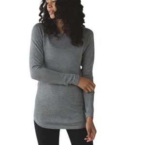 Lululemon Sunshine Coast Long Sleeve Heathered Medium Grey Size 4